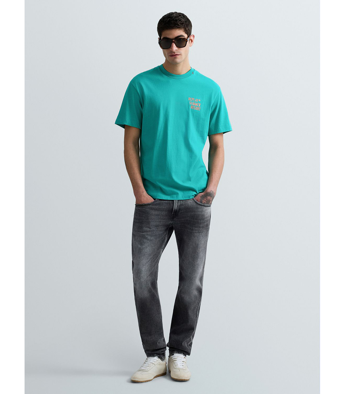 ヘビーコットンジャージーSICILYプリントTシャツ 詳細画像 エメラルド 2